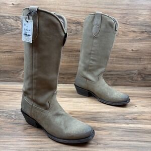 Ariat Memphis Womens 11B Square Toe 14.5" Taupe Suede Western Boots 10047003